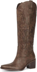 Pasuot Women's Knee High Western Boots for Everyday Wear