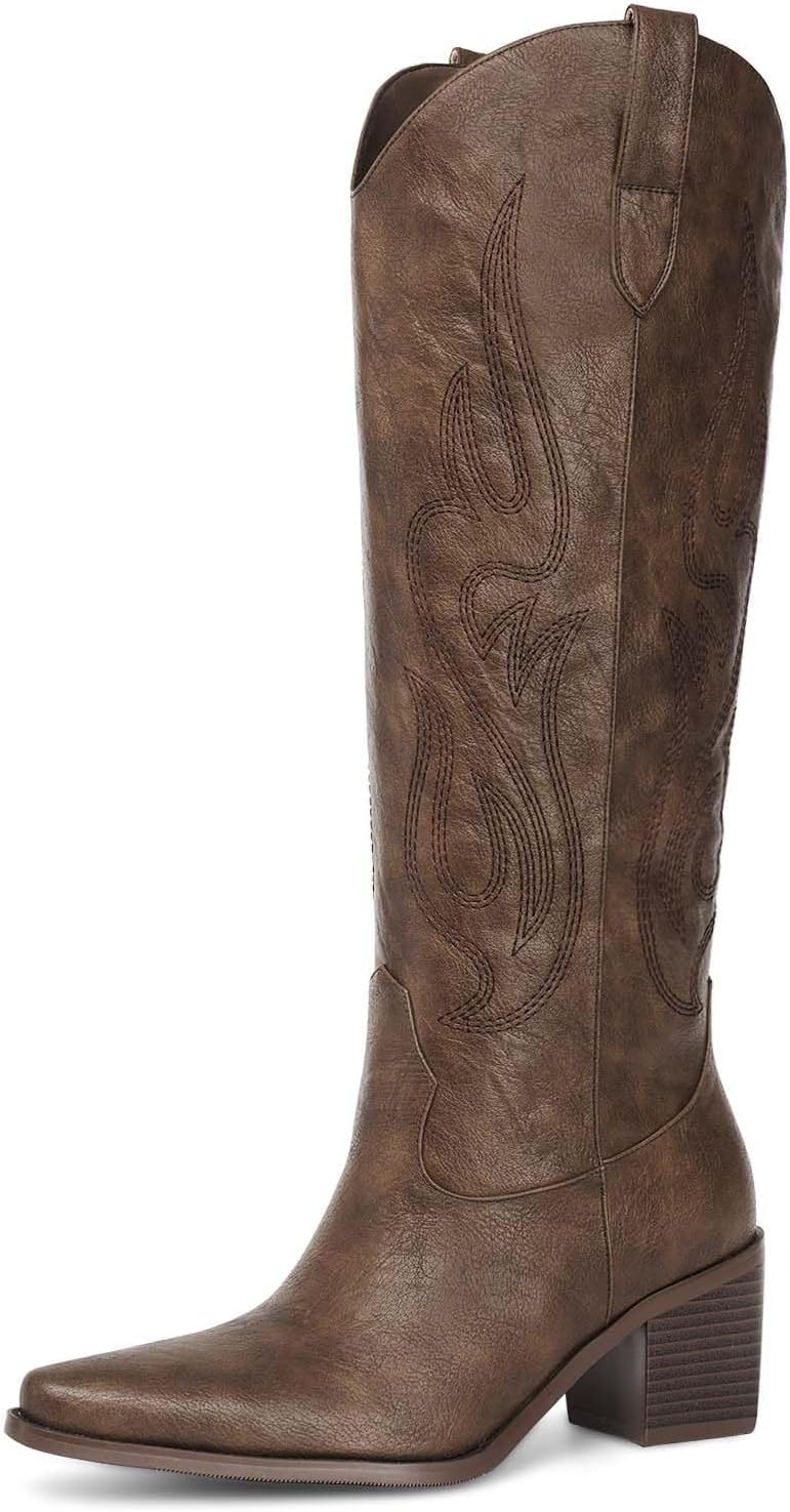 Pasuot Western Cowboy Boots for Women - Classic Knee High Style