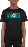 Miami Dolphins Youth Repeating Logo Football T-Shirt - Comfortable