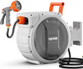 Retractable Garden Hose Reel 1/2 in x 65 ft - Smooth Slow Rewind