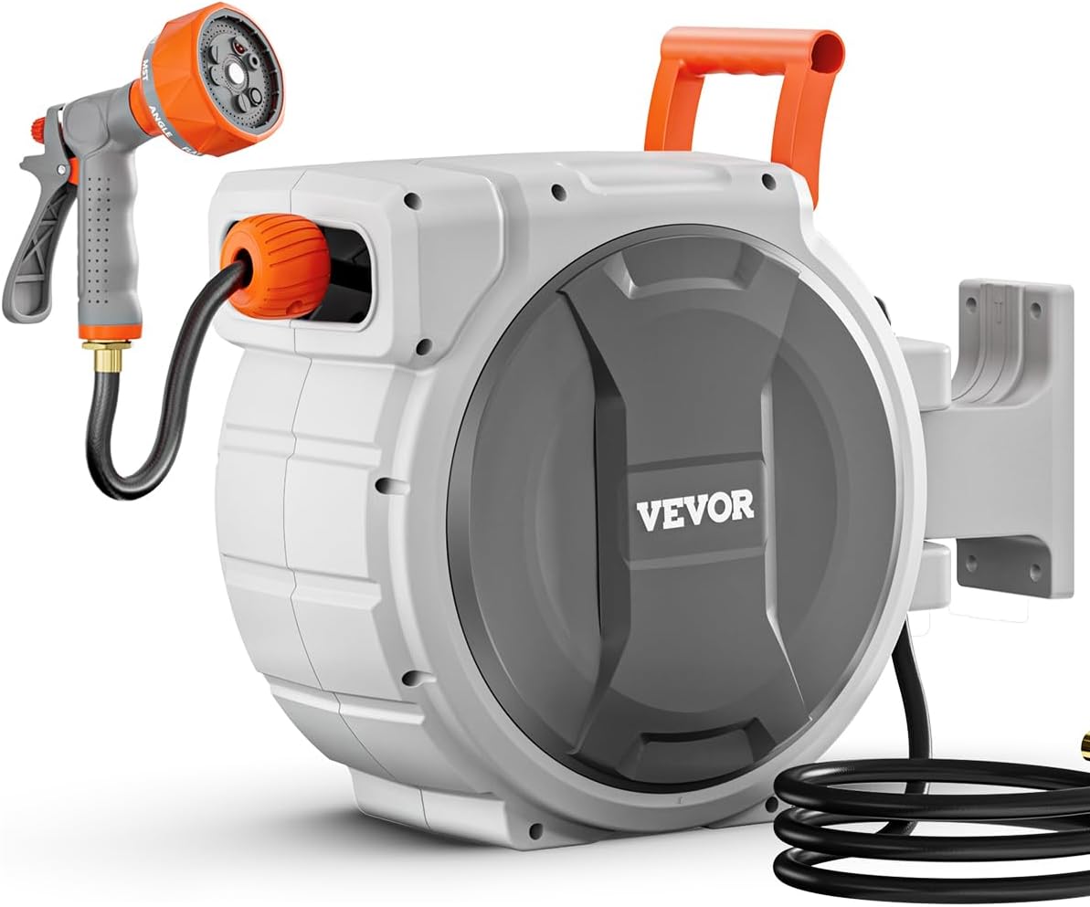 VEVOR Retractable Garden Hose Reel: Durable 65 ft Solution