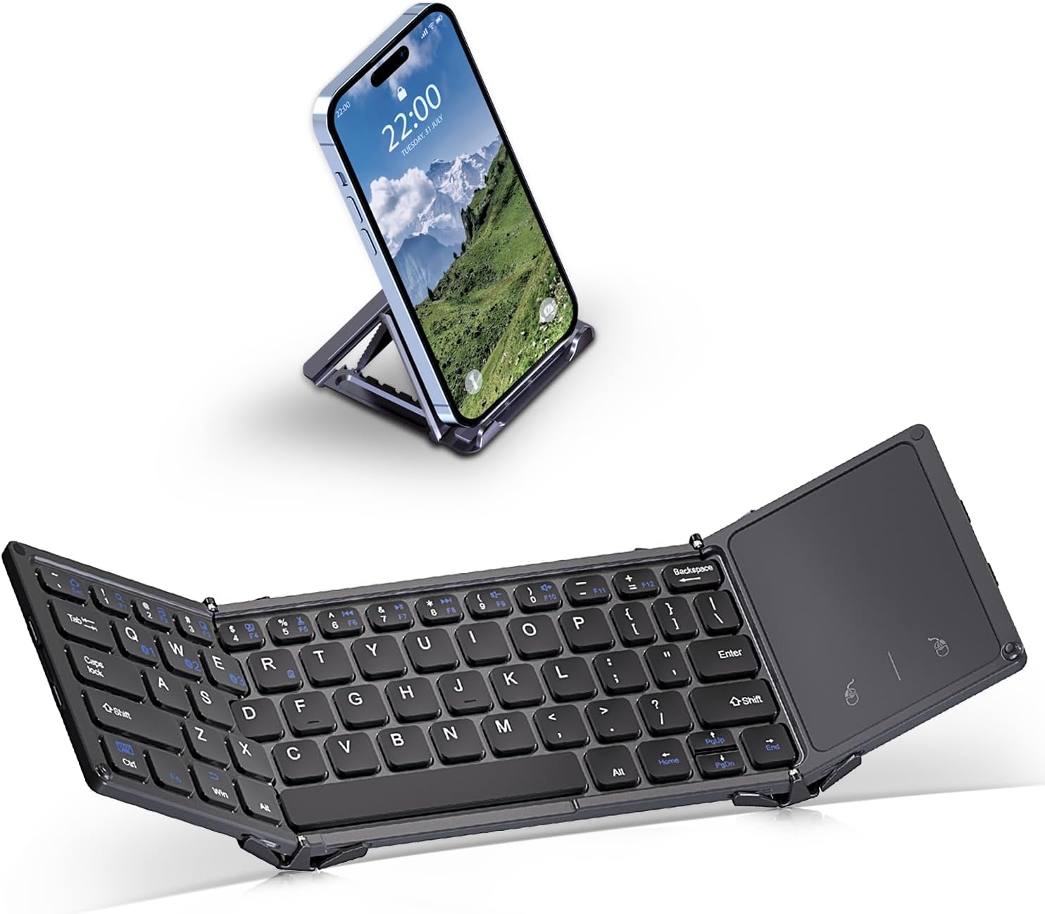 Portable Tri-Device Bluetooth Keyboard