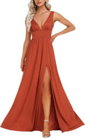 Ever-Pretty Women's Deep V-Neck Sleeveless Side Slit Floor Length