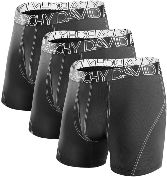 DAVID ARCHY Mens Performance Boxer Briefs with 3D Support Pouch