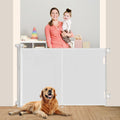 59 in Retractable Baby Gates 42 in Tall - Reinforced No-Trip Mesh Gate