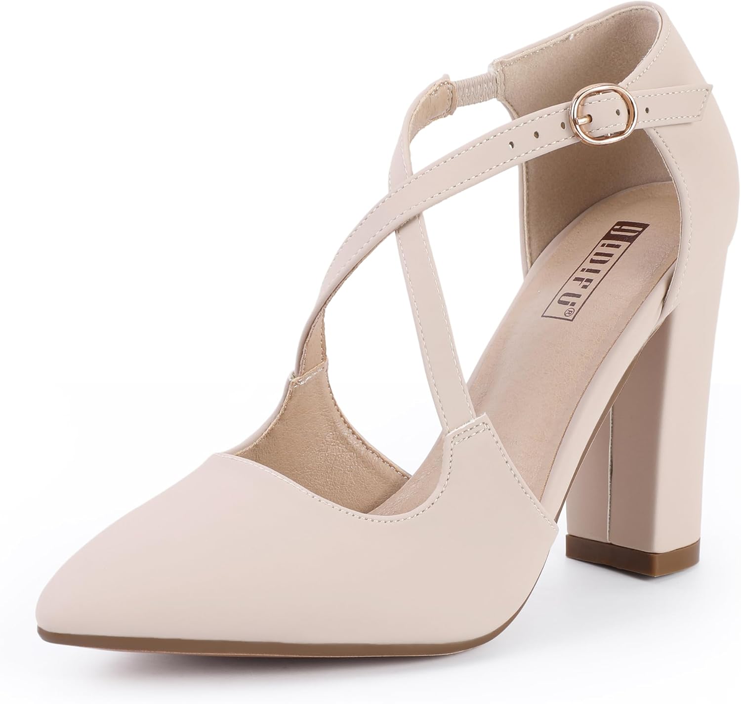 IDIFU Women's Chunky High Heels Pumps for Formal Events