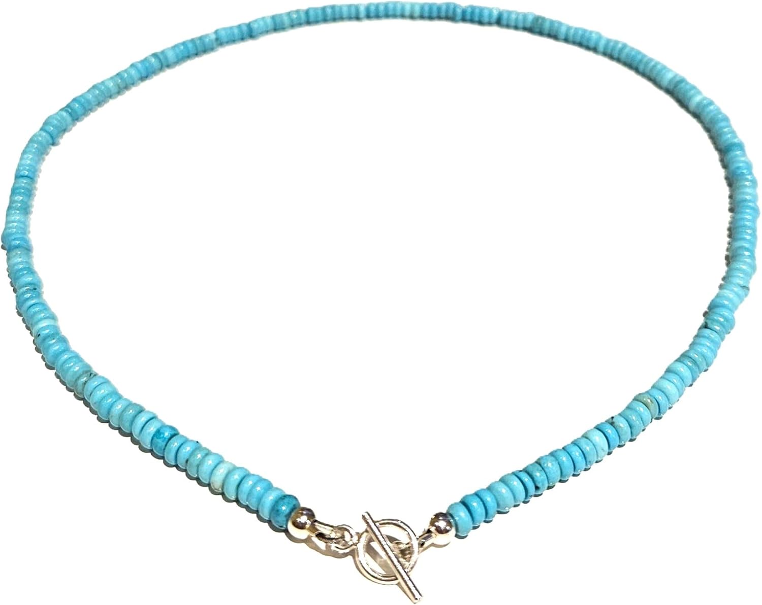 Dainty Natural Turquoise Beaded Necklace for Throat Chakra