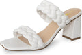 Braided Heeled Sandals Square Toe Chunky Block Heels