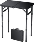 Small Folding Camping Table 22.8in x 15.7in - 3 Height Adjustable
