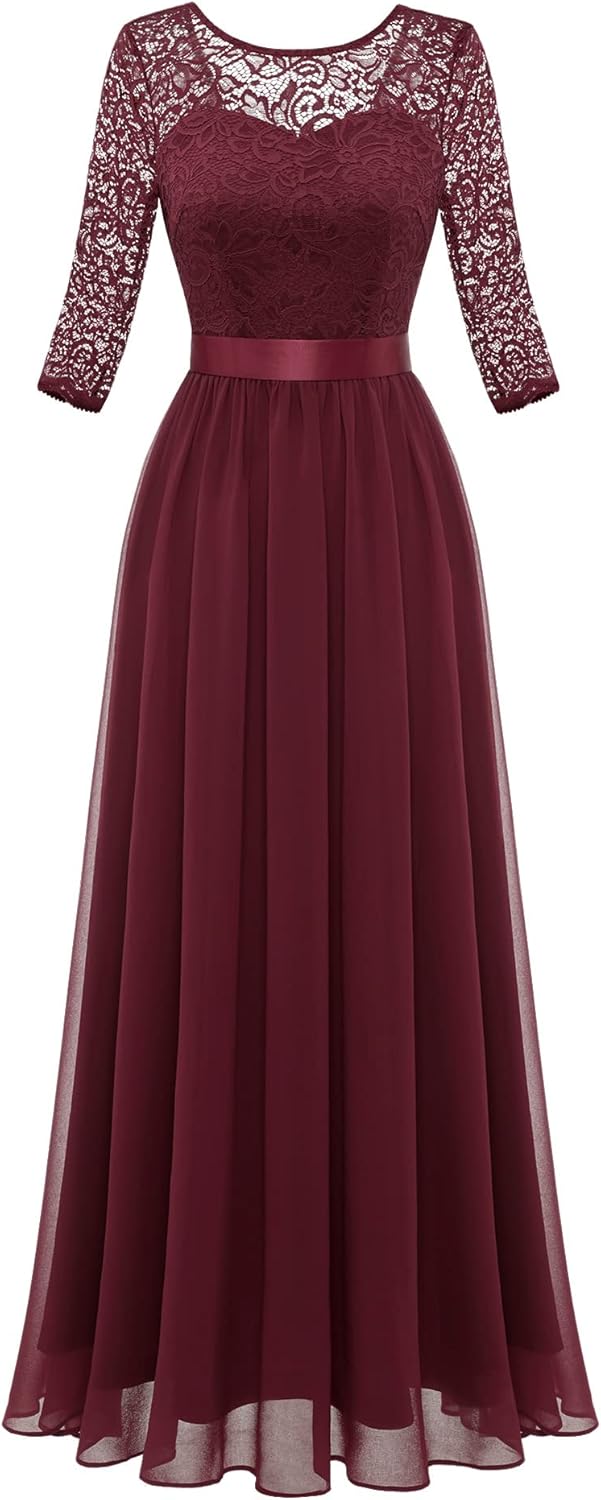 BeryLove Women Long Sleeve Formal Party Dress for Elegance