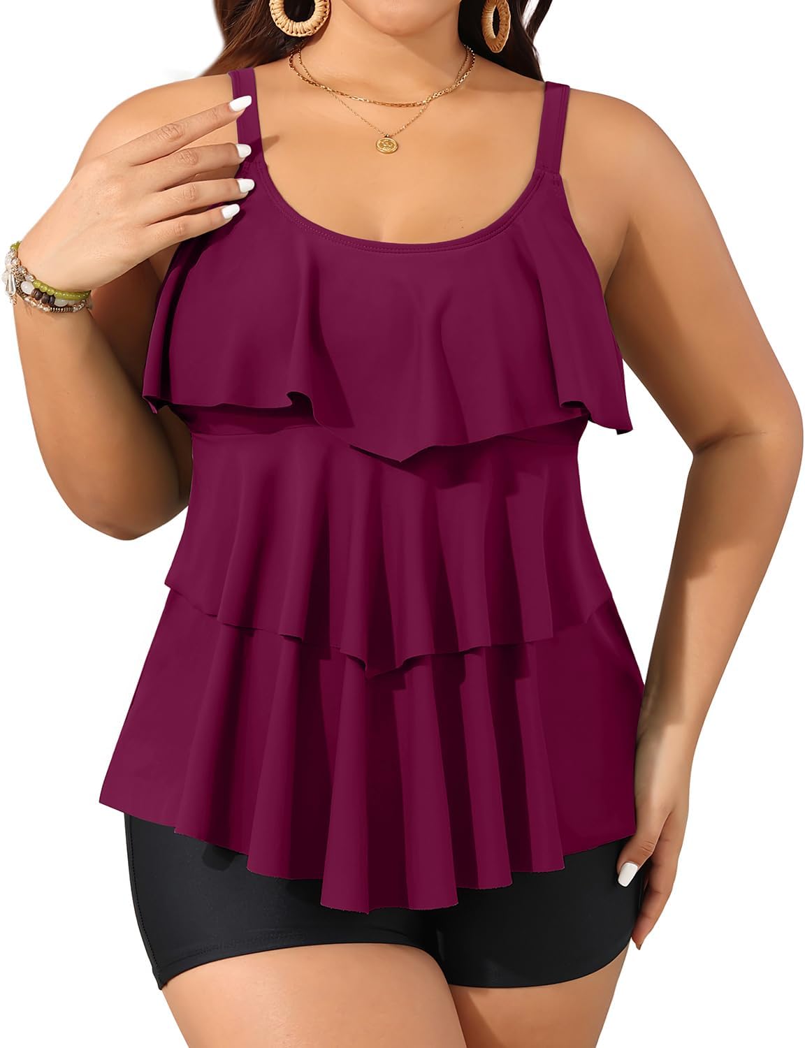 Yonique Women's Plus Size Tankini Swimsuits with Shorts for Comfort