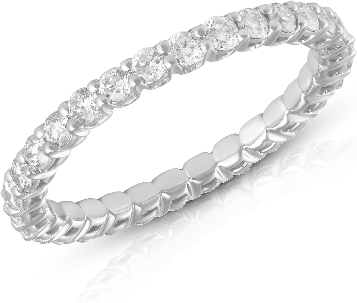 Lab Grown Diamond Eternity Band in Solid 14k Gold for Women