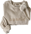 Embroidered auntie crewneck sweatshirt - Elegant pregnancy