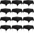 12 Pack Black Square Tablecloths 52 x 52 in - Durable Polyester Set