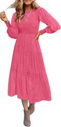 ZESICA Women's Long Sleeve Midi Dress for All Occasions