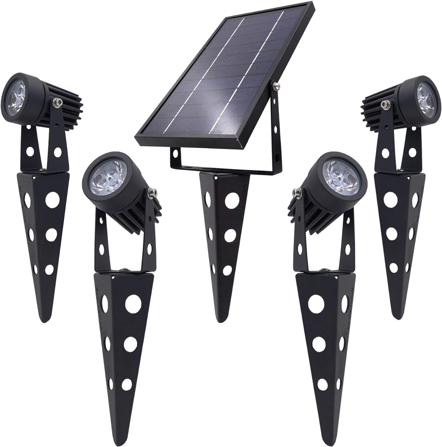 4-Spotlight Mini Solar-Powered LED Spotlight for Outdoor Use