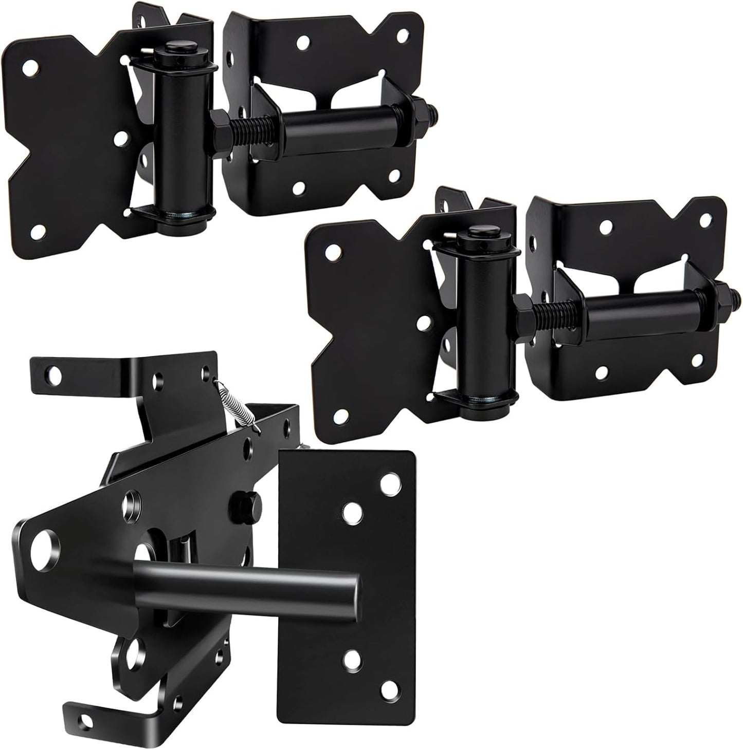 Self Locking Gate Latch and Hinges Set for Heavy Duty Use