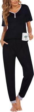 Ekouaer Pajamas for Women Set 2 Piece Lounge Set - Soft Comfortable is