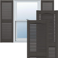 Lifetime Vinyl Open Louver Shutters 14 1/2in x 60in - Tuxedo Grey