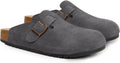 Women's Men's Suede Clogs Leather Mules Cork Footbed Sandals - Arch in