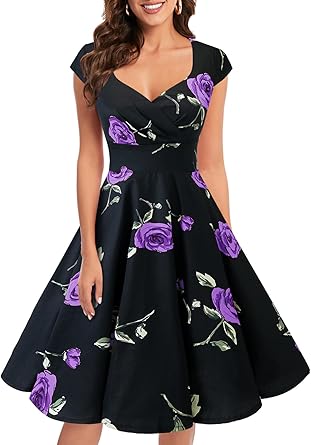 Bbonlinedress Women Short 1950s Retro Vintage Cocktail Dress