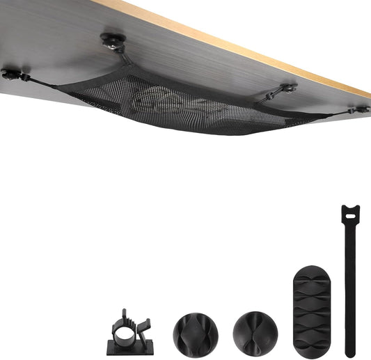 Neowic | Under Desk Cable Management Net - Organize Cables Easily