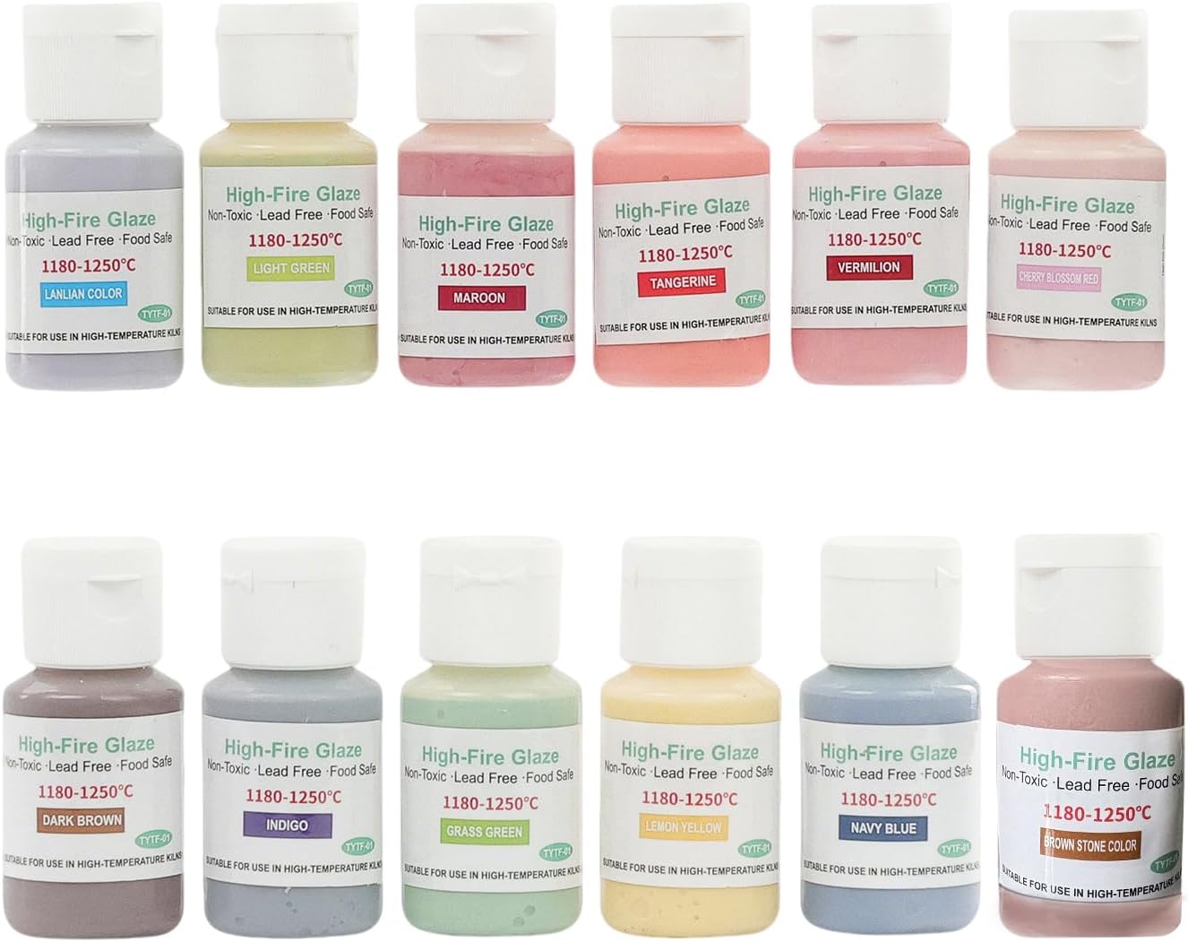 Ceramic Glaze for Pottery - 12 Colors for Creative Ceramics
