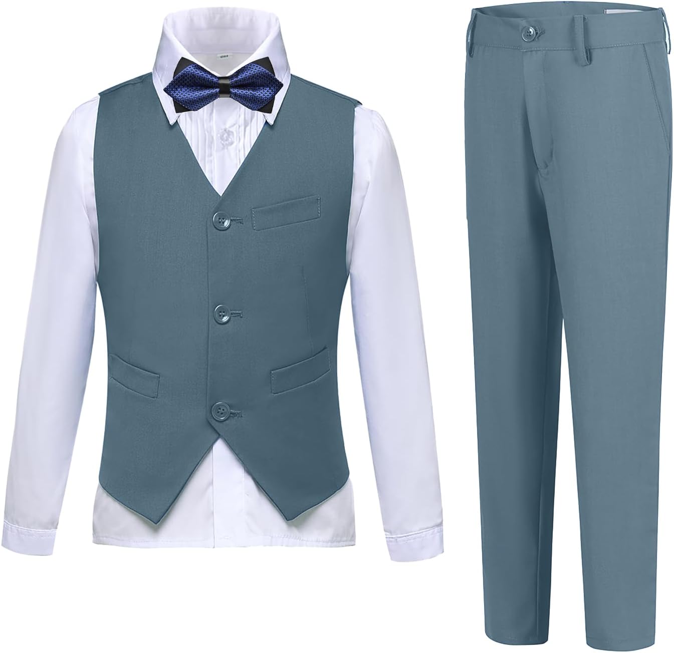 Boys Suits Slim Fit 4 Piece Formal Dresswear Set for Kids