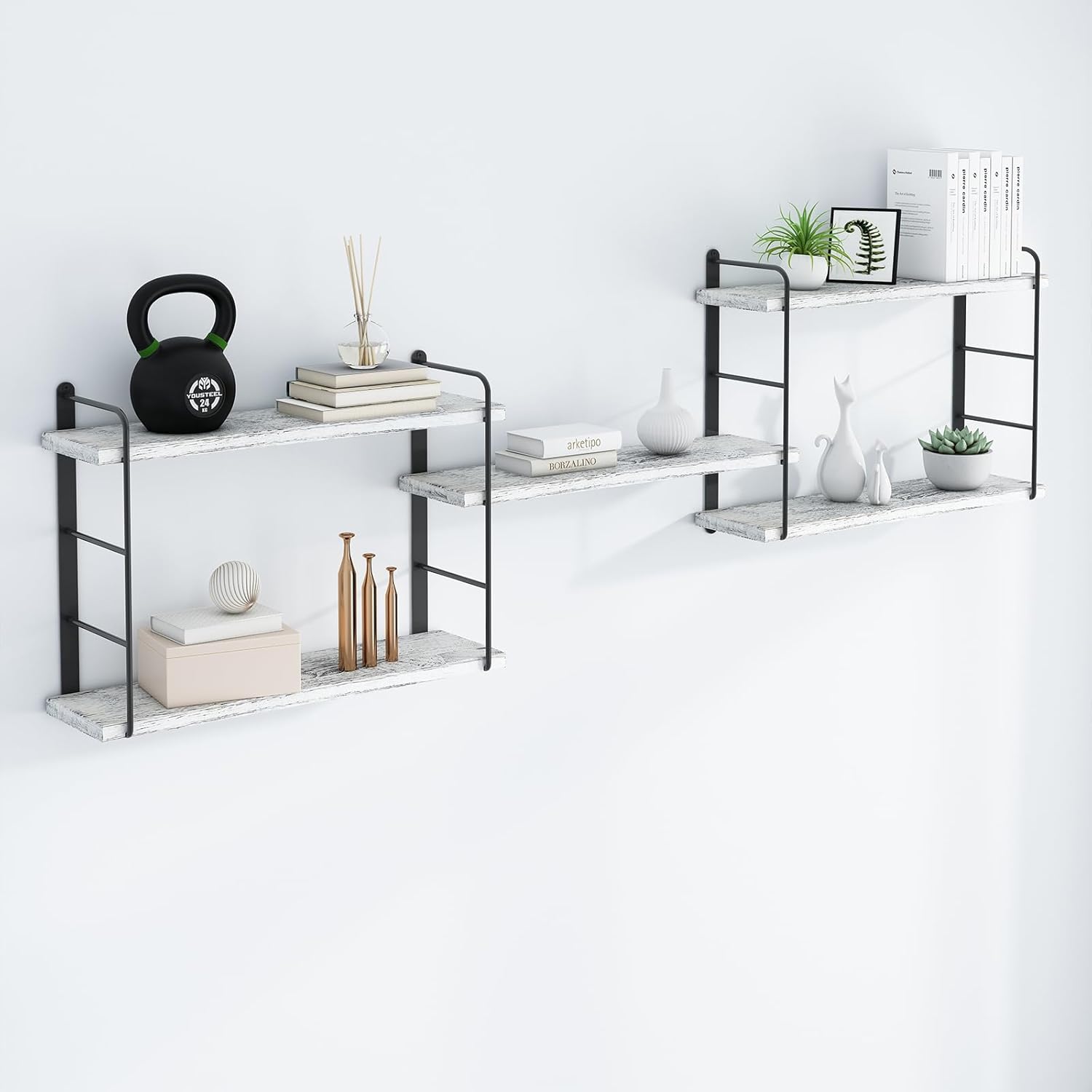 Wall Mounted Floating Shelves for Rustic Home Decor and Storage