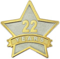 Star Years of Service Lapel Pin - Gold & Silver Plated Star Pin