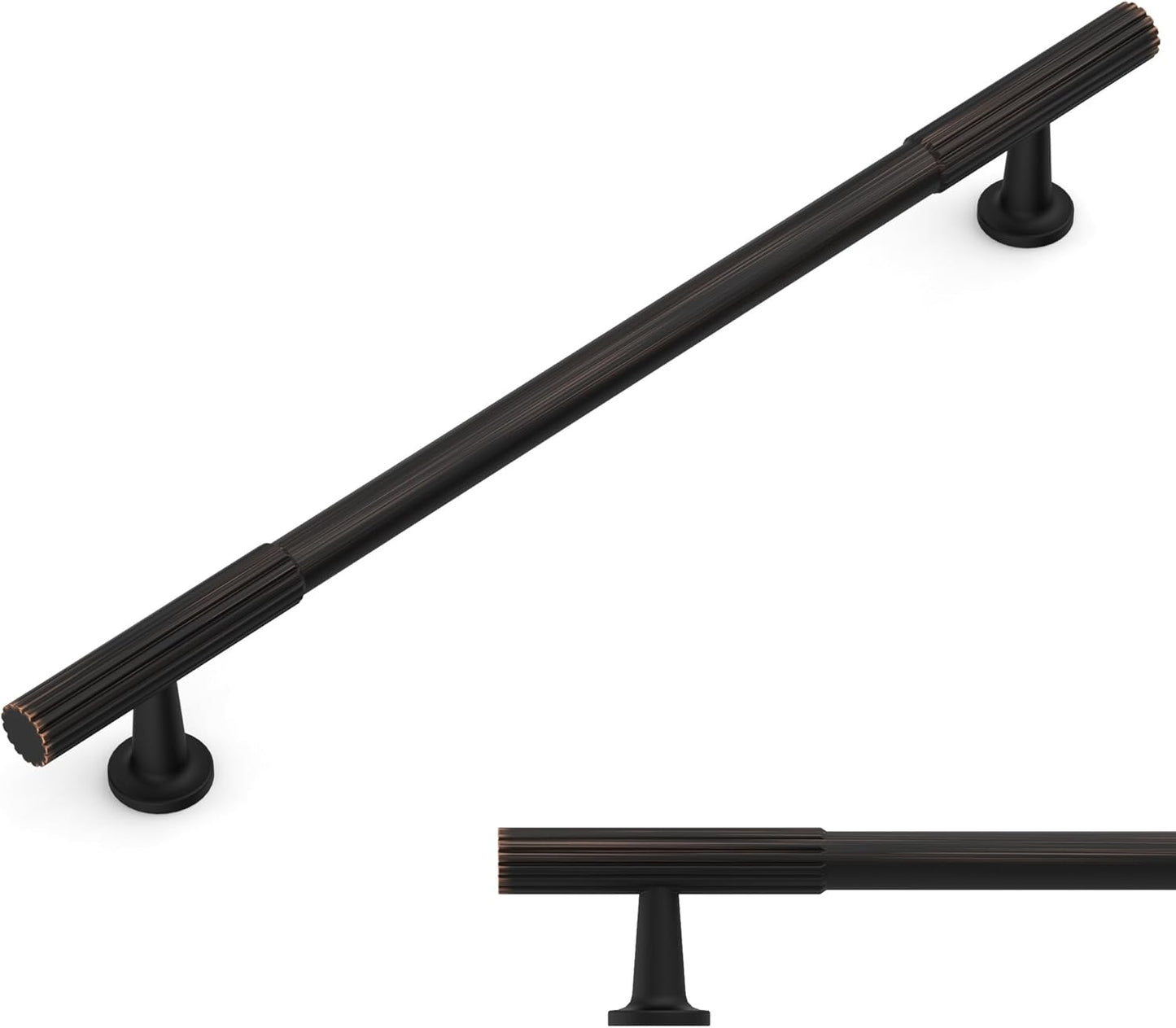 Amerdeco 10 Pack Oil Rubbed Bronze Cabinet Pulls for Kitchen