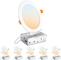 DLLT LED Recessed Ceiling Light 6 in 6-Pack - Slim Dimmable 5CCT