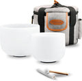 Crystal Singing Bowl Set 2Pcs with Case and Suede Striker - Balanced