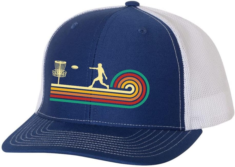 Embroidered Mesh Back Trucker Hat - Retro Swirl Style