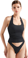 SUUKSESS Women Halter Tank Tops Double Lined Backless Y2K Trendy 24%