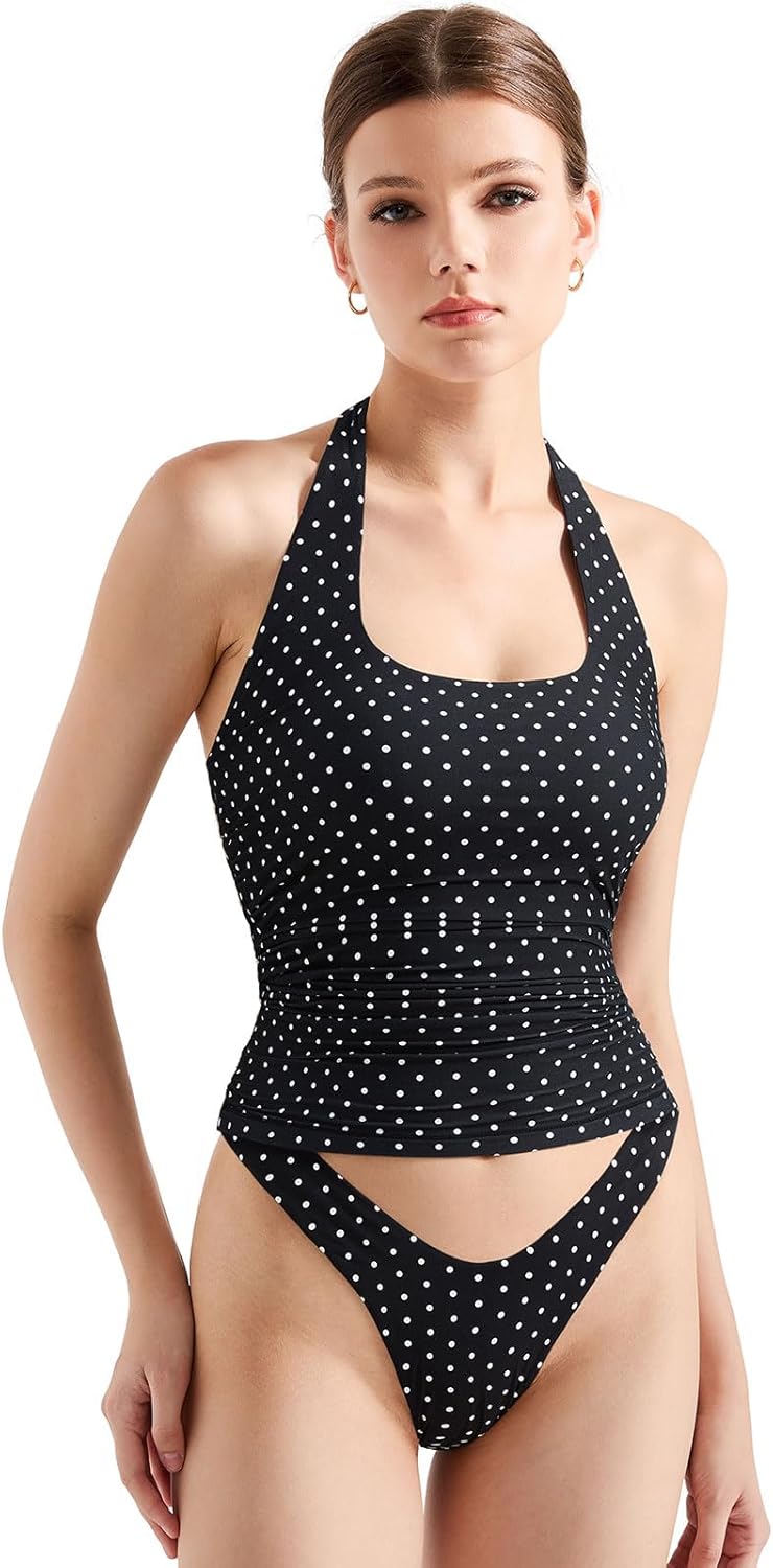 SUUKSESS Women Halter Tank Tops for Trendy Summer Outfits