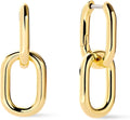 Double Hoop Earrings for Women - Removable Two-Tone Gold Look