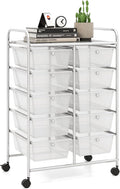 LDAILY 10 Drawer Rolling Cart Organizer - Space Saving Storage