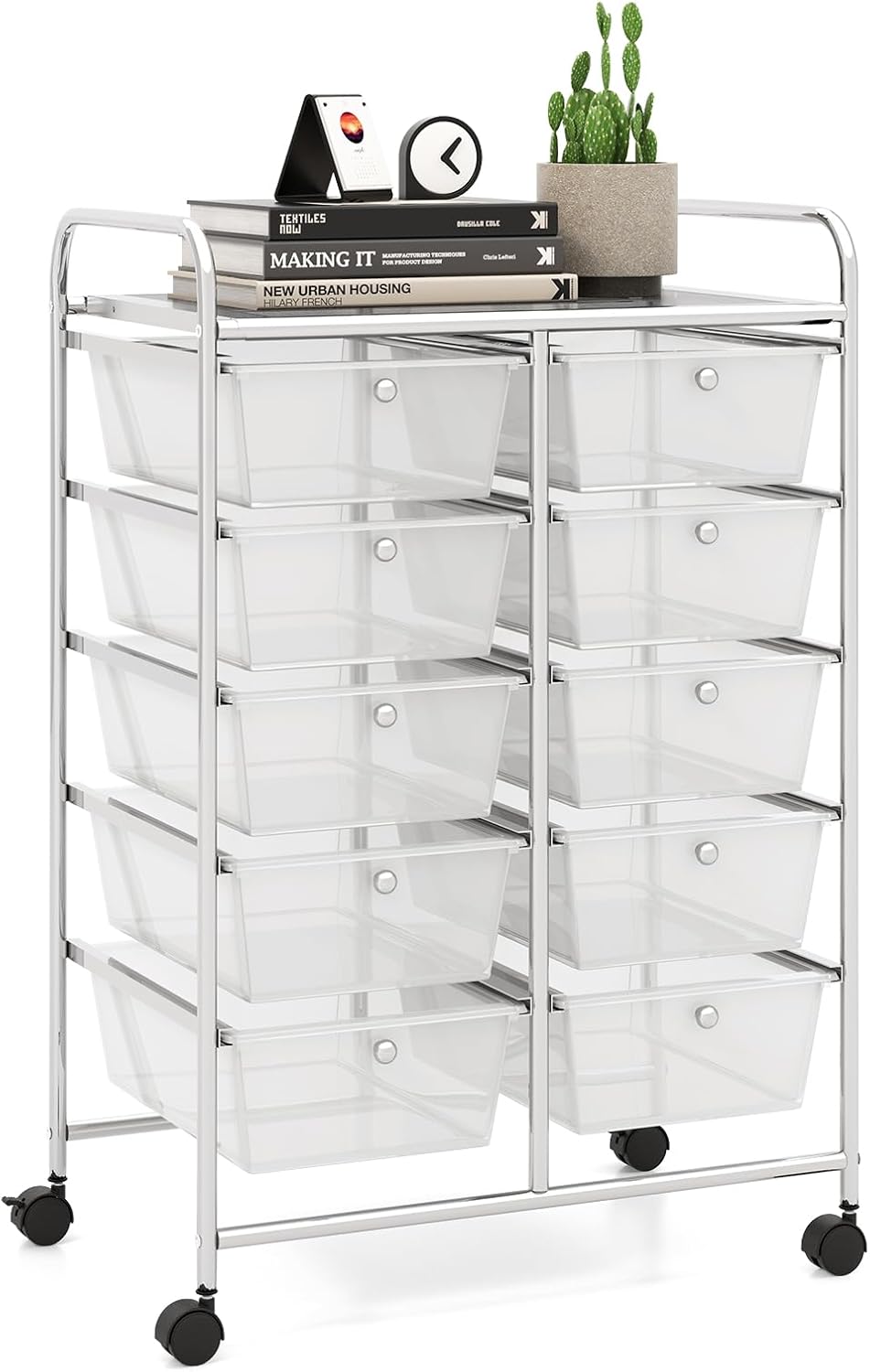LDAILY 10 Drawer Rolling Cart for Efficient Storage Solutions