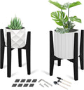 OERGKE Bamboo Plant Stand 2 Pack - Adjustable Mid Century Plant Holder