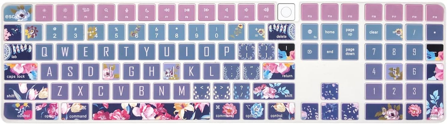 Red Flower Silicone Keyboard Cover for Apple iMac Magic Keyboard (A2520)