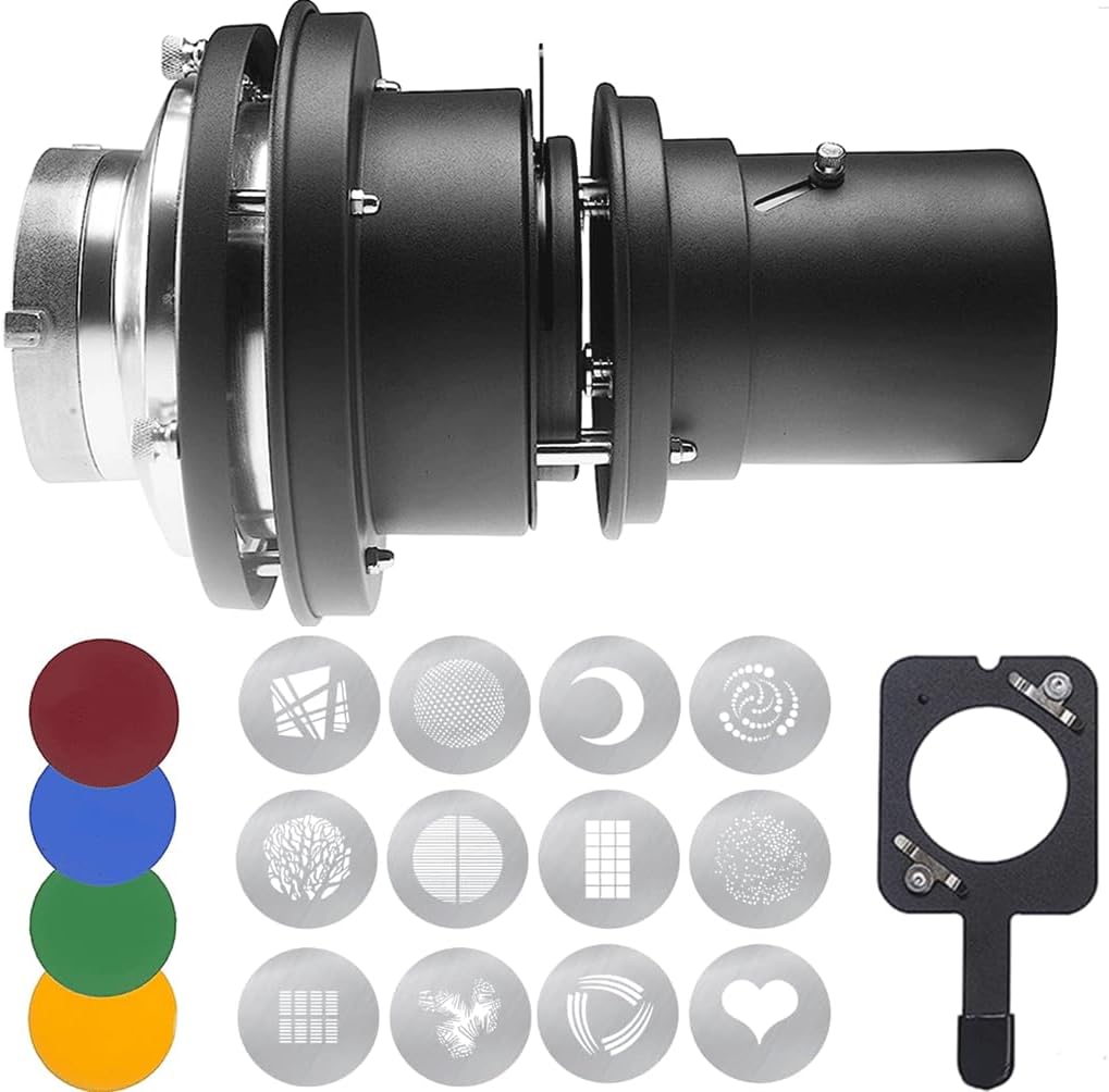 Bowens Mount Snoot for Strobe Video with Optical Lens Kit