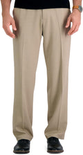 Haggar Men's Premium Comfort Classic Fit Flat Front Dress Pant checker