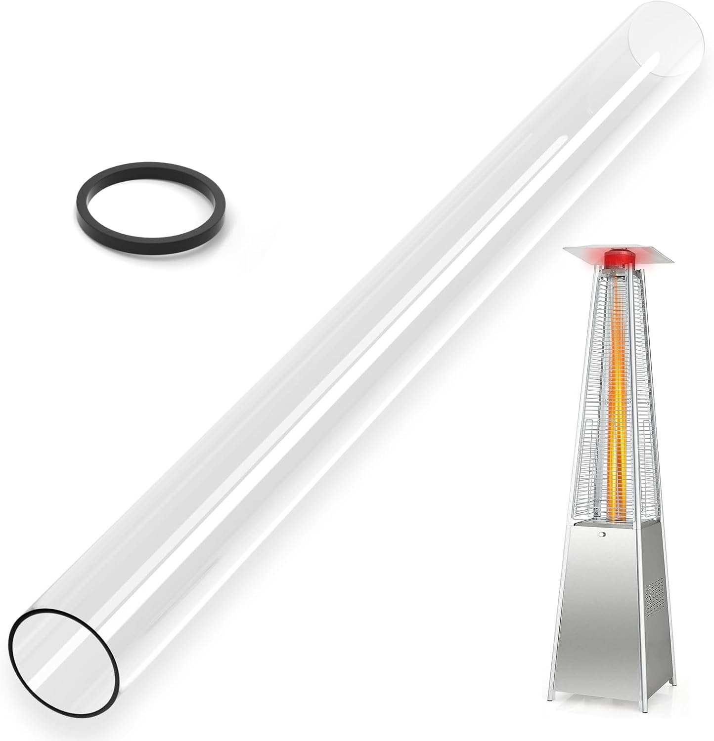 Quartz Glass Tube Replacement for Patio Heaters, Fits Four-Sided Pyramid Flames by Hiland/Fire Sense - YEHERIT