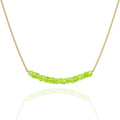 18K Gold Vermeil Beaded 3-4mm Birthstone Bar Necklace - Dainty
