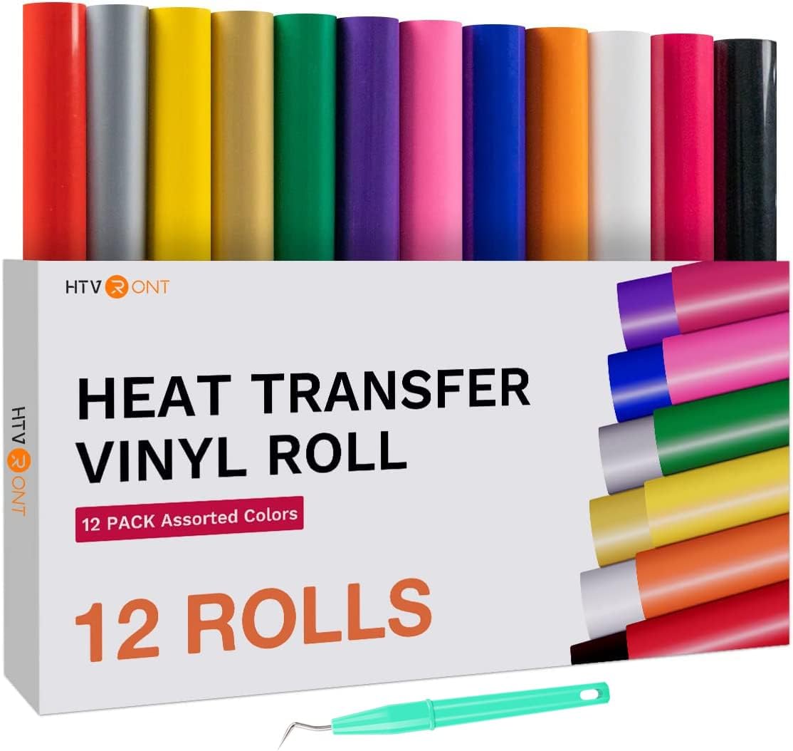 HTVRONT Heat Transfer Vinyl Bundle for Easy Custom T-Shirt Designs