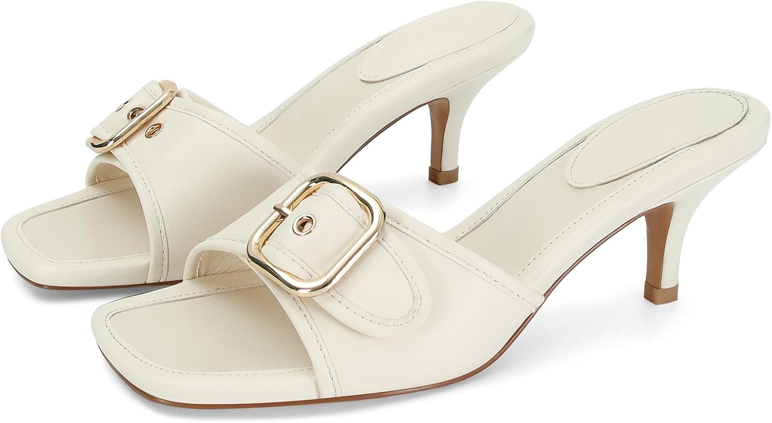 Dsevht Black Kitten Heel Sandals for Effortless Style and Comfort
