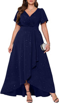 Pinup Fashion Plus Size Formal Dresses - Glitter Long Gown with Slit