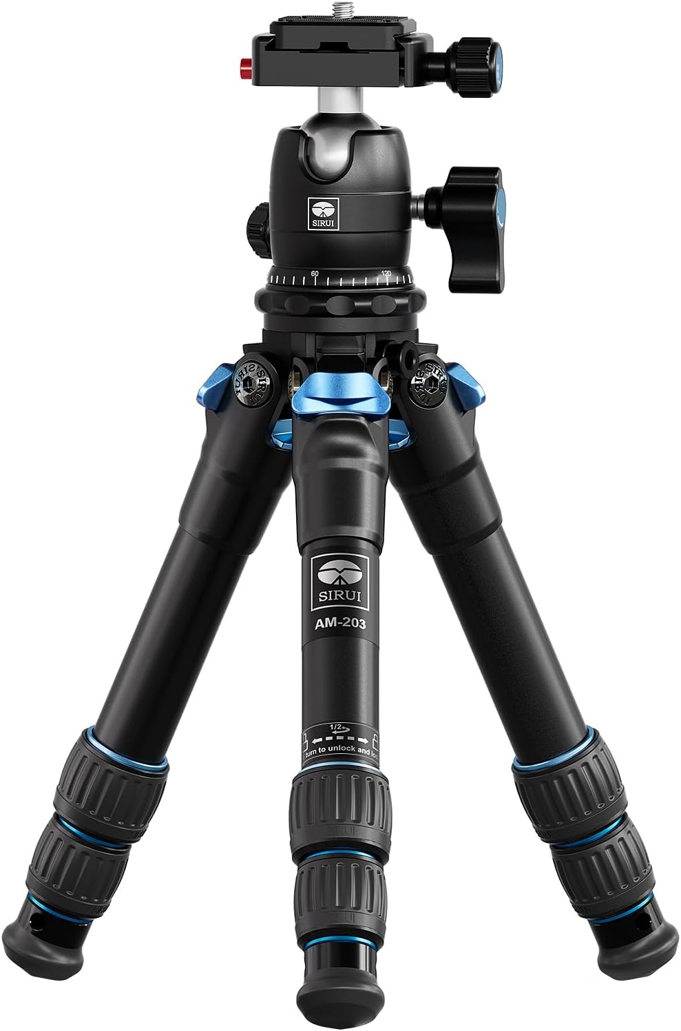 SIRUI AM203 Mini Travel Tripod: Lightweight & Compact Design
