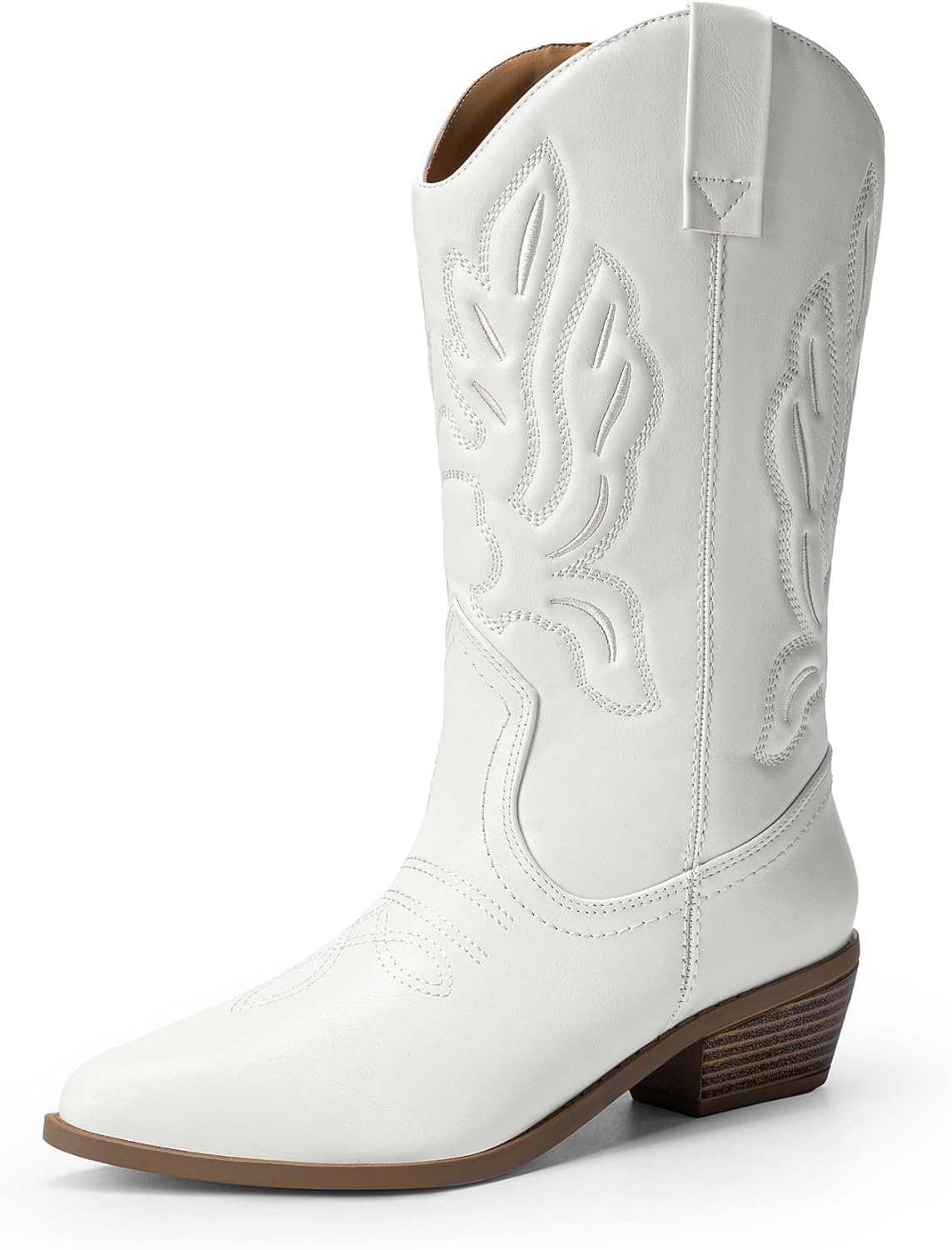 DREAM PAIRS Women's Cowboy Boots with Embroidery and Comfort